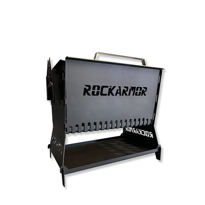Rockarmor Camp Fire Pit & Grille Plate - 3mm Stainless Steel - (Black)