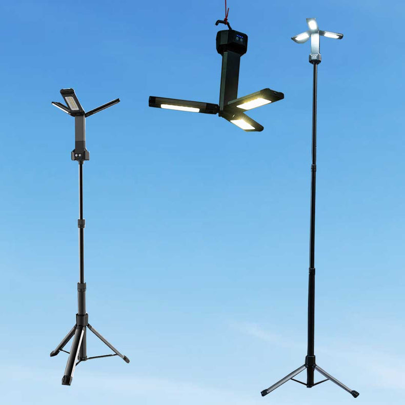 LED Camp Light Stand | Portable, Wireless, Adjustable & Detachable | Amber & White Light