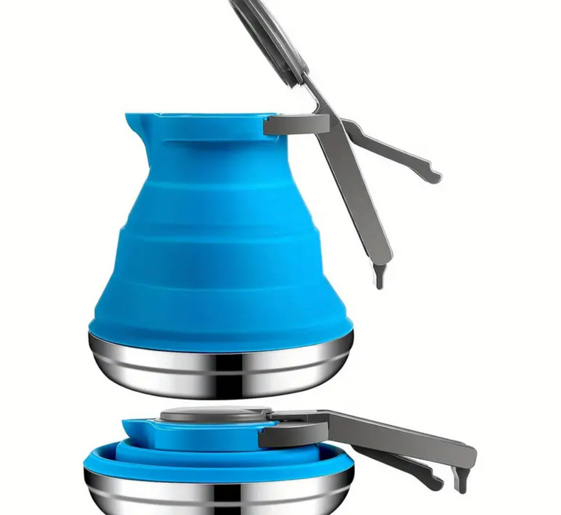 Camping Kettle - Collapsible Save Spacing - Blue