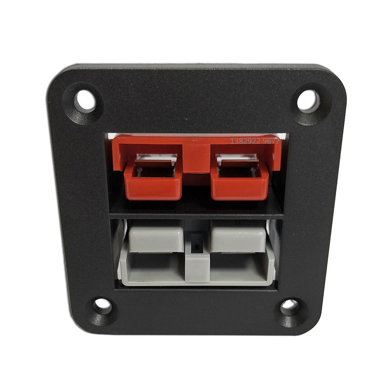 Dual 50A Anderson Flush mount 2 hole panel | Red Grey 50A Connector