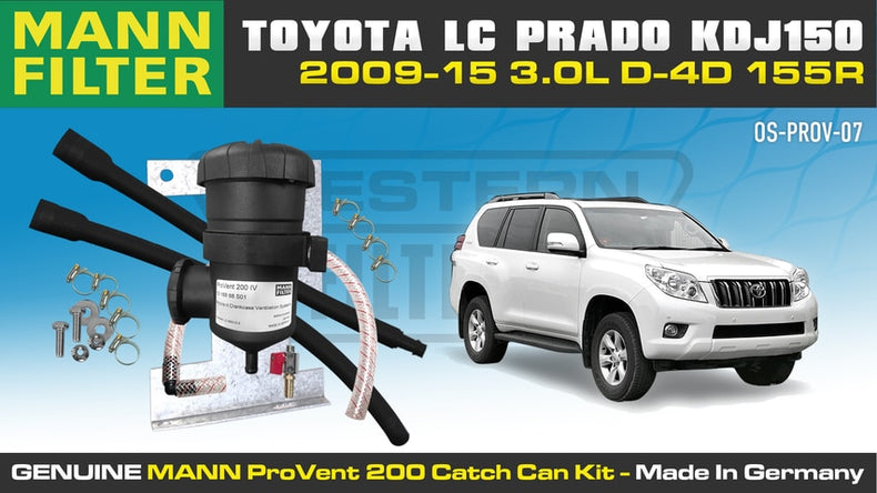 ProVent Oil Catch Can Vehicle Specific Kit OS-PROV-07 Suits Toyota Prado (2009-2015) 3.0L KDJ150 155R