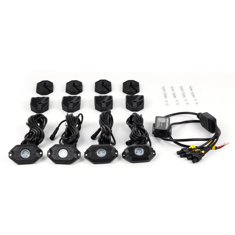 RGB Rock Lights 6 Pod  Bluetooth App Rockarmor 4x4