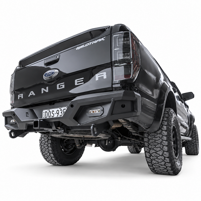Ford Ranger Tow Bar with Rated Recovery Points - Suits PX1 PX2 PX3 | Rockarmor Rear Step Tow Bar