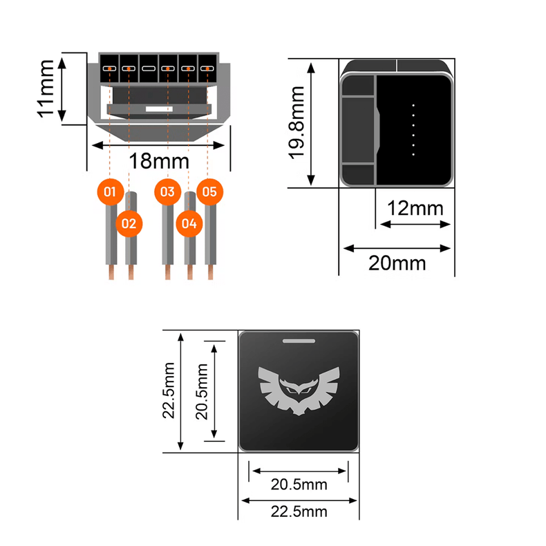Square Type Push Switch | Power On/Off