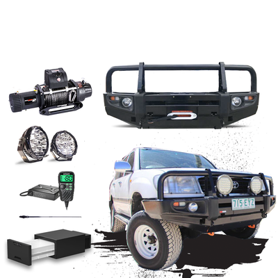 100 Series Touring Pack Suits: 100 Series IFS Landcruiser - Prem Bullbar, Winch, Lights, uhf + Free Fridge