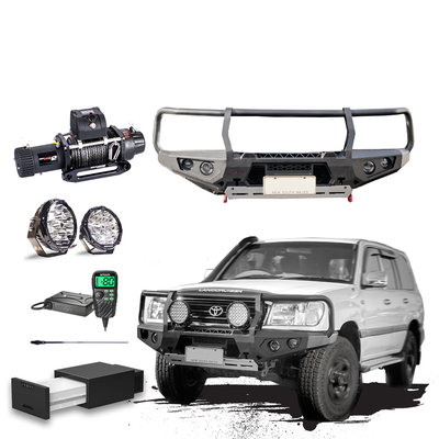100 Series Touring Pack Suits:  100 Series IFS Landcruiser - Bullbar, Winch, Lights, uhf + Free Fridge
