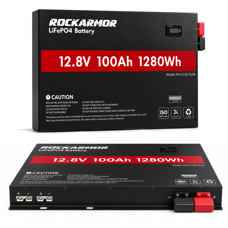 100ah Lithium Battery - Slimline Rockarmor 4x4