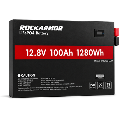 100ah Lithium Battery - Slimline Rockarmor 4x4