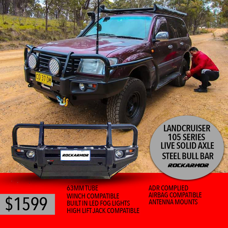 Premium Series Steel Bull Bar to suit Toyota Landcruiser 105 Series so