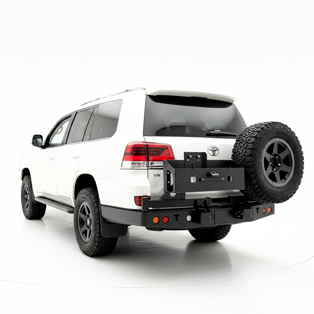 Rockarmnor 200 Series Rear Bar Spare Wheel Carrier & Dual Jerry Can Holder