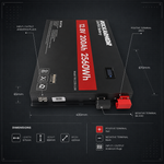 200ah slimline lithium battery dimensions specs size 