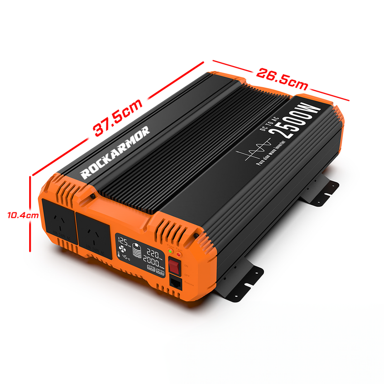 2500W Pure Sine Wave Inverter | Rockarmor | 12V DC TO 240AC