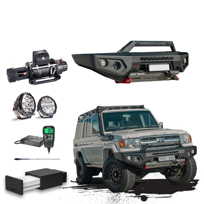 70 Series Touring Pack Suits: 76 / 78 / 79 Series Landcrusier - GT Bumper, Winch, Lights, uhf + Free Fridge