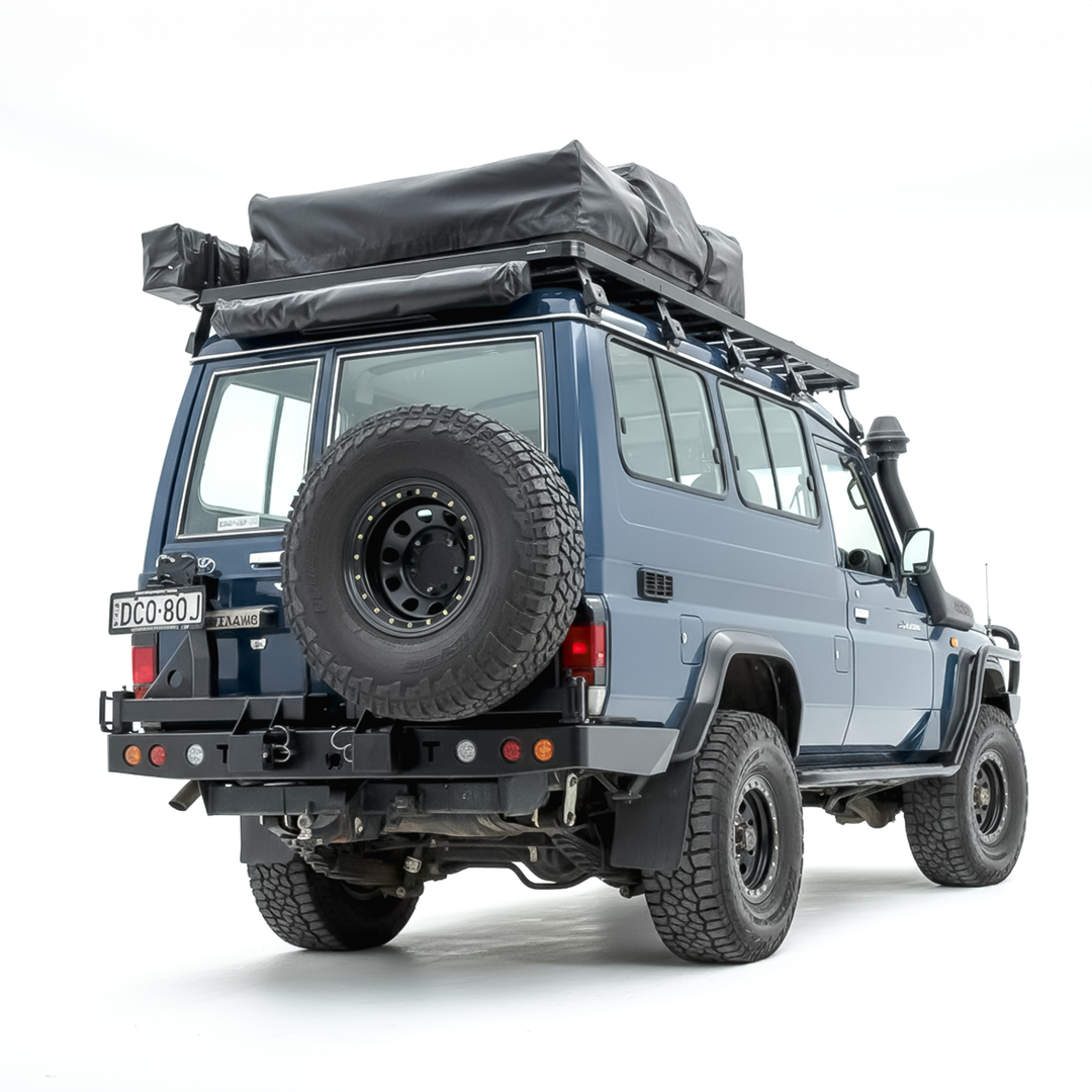 Troopy Rear Bar - 78 Series Rockarmor Spare Wheel Carrier 