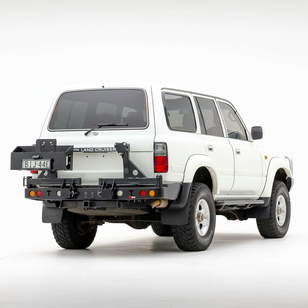 80 Series Rear Bar - Rockarmor Spare Wheel Carrier
