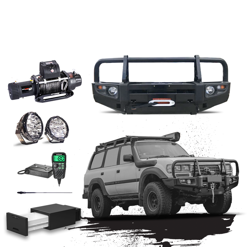 80 Series Touring Pack Suits: 80 Series Landcruiser - Bullbar, Winch, Lights, uhf + Free Fridge