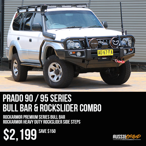 Bull Bar & Rockslider Combo Suits - Prado 90 Series | Rockarmor