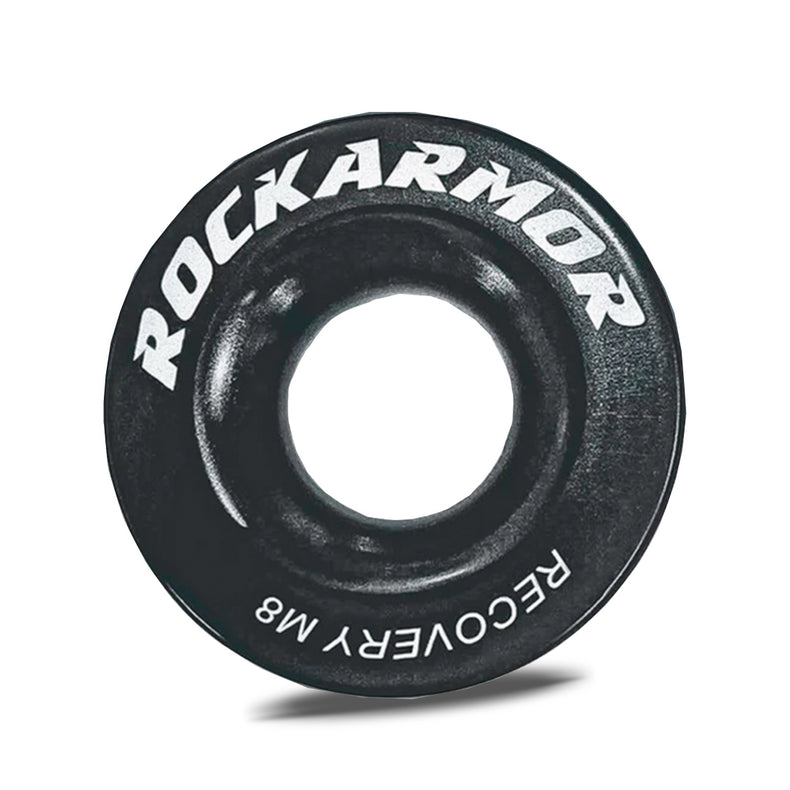 18,000kg 100mm | Winch Rope Soft Shackle Ring Pulley | BLACK | Rockarmor