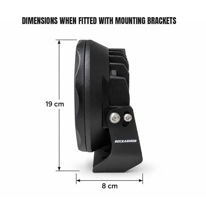 7 inch spotlight with dimensions
