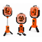 Rockarmor Portable Camping Fan with Height Adjustable Leg, water spray misting, remote control, night lantern led, rotating swivel and built in phone charger 20,000mAh battery 