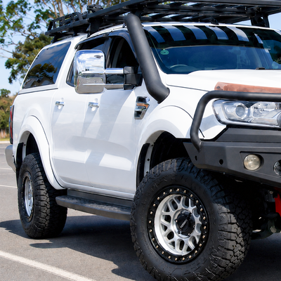 Ford Ranger Stainless Snorkel Short Entry Suits:  PX2 PX3  2015–2022 Seamless Matte Black 4x4 Snorkel – ROAR 4x4 Australia