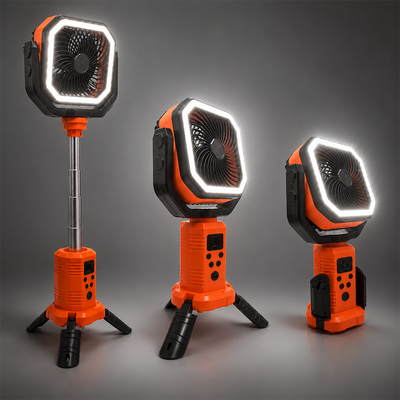Camping Fan With Tri-Pod Stand, LED Lantern, 20,000mAh Battery
