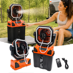 Water Misting Fan wth LED Lantern 6 litre water bucket, remote control, phone charger, 20,000mAh