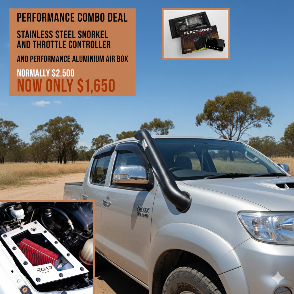 Toyota Hilux N70 Airbox + 4" Snorkel + Throttle Controller Combo (2005–2015) | Was $2,500 Now $1,650 – ROAR 4x4 Australia