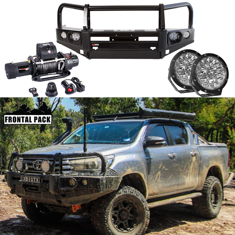 Frontal Pack | Bullbar winch  spotties Suits Toyota Hilux 09/2015 - 09/2020 | Rockarmor