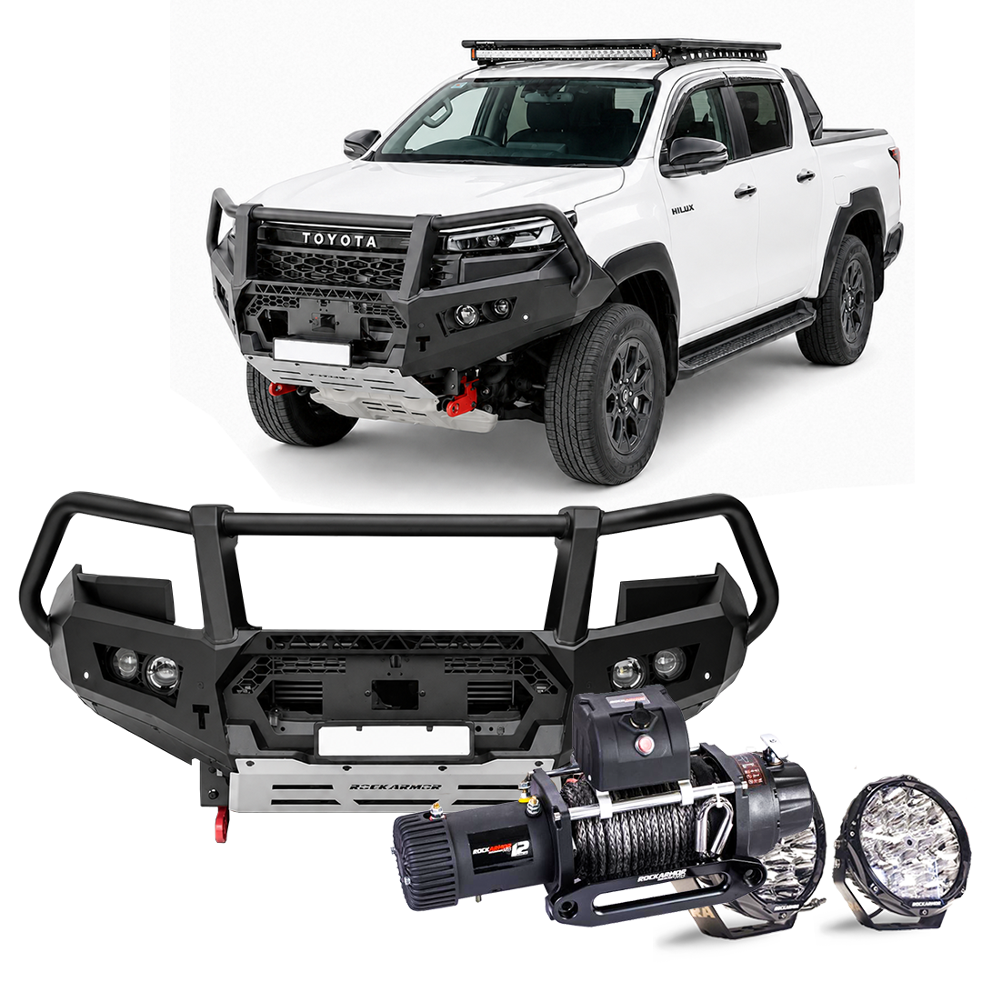 Hilux N90 Frontal Pack - GT Bull Bar, Winch, LED Spotties