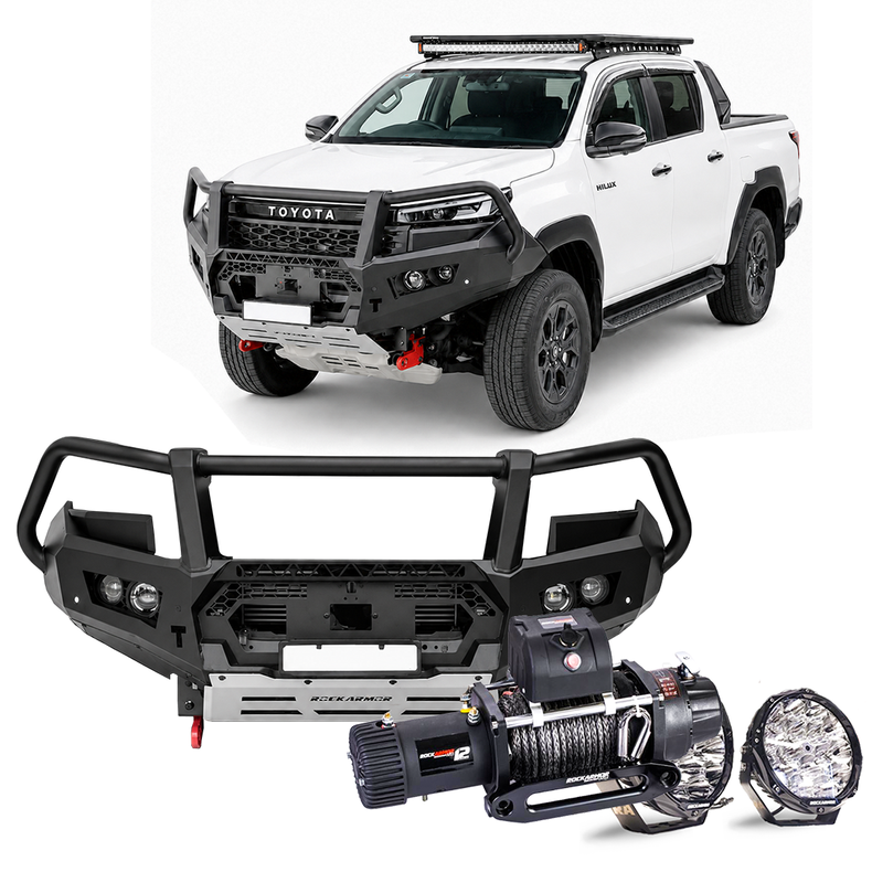 Hilux N90 Frontal Pack - GT Bull Bar, Winch, LED Spotties