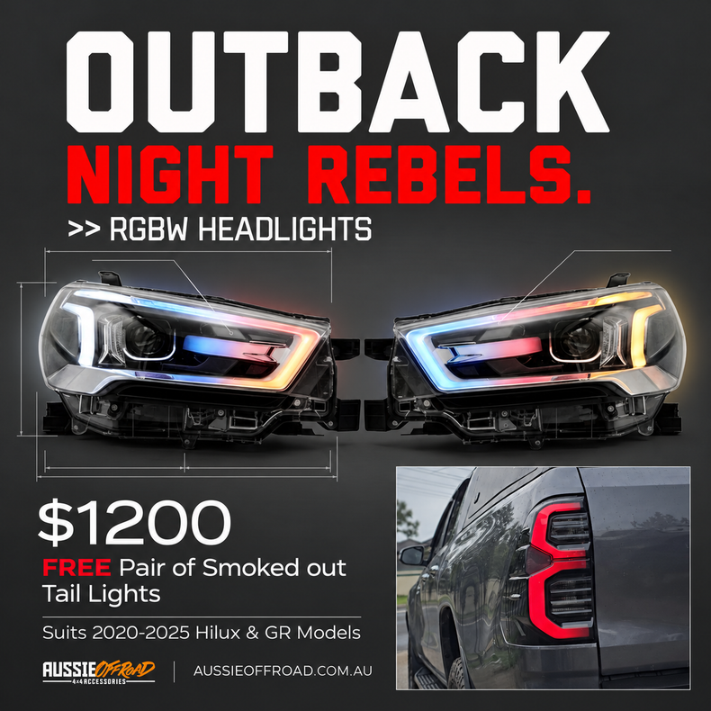 Hilux N80 2020+ RGBW Head Light Upgrade | With Free Smoked Tail lights