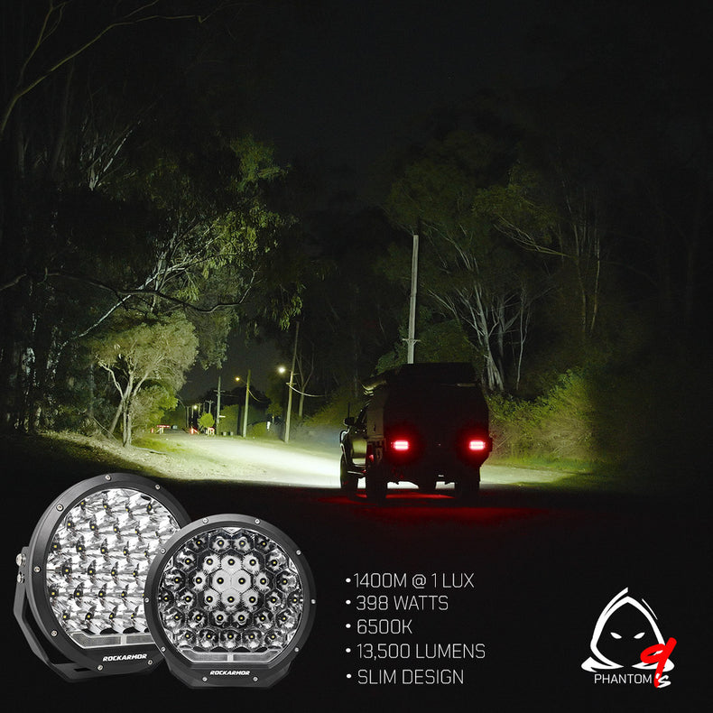 Phantom 9s LED Driving Lights | 9 INCH | 1 Lux 1400m | Rockarmor 4x4