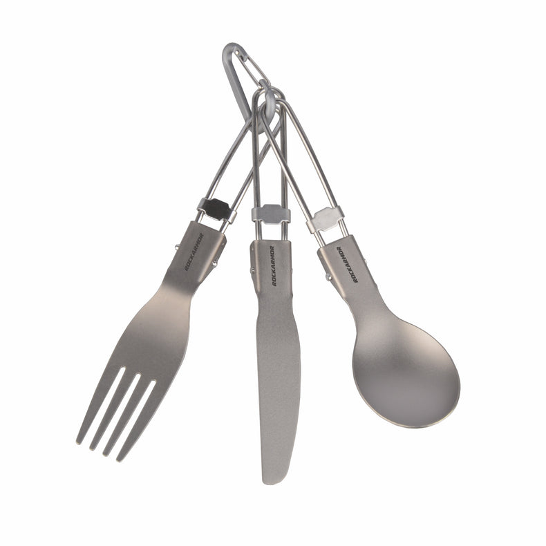 Rockarmor Titanium Camping Cutlery Set – Fork, Knife & Spoon