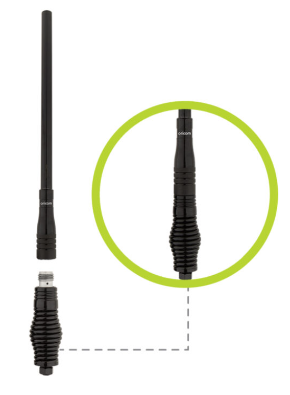 ANU913 3dBi UHF CB Antenna with Detachable Fibreglass Pole