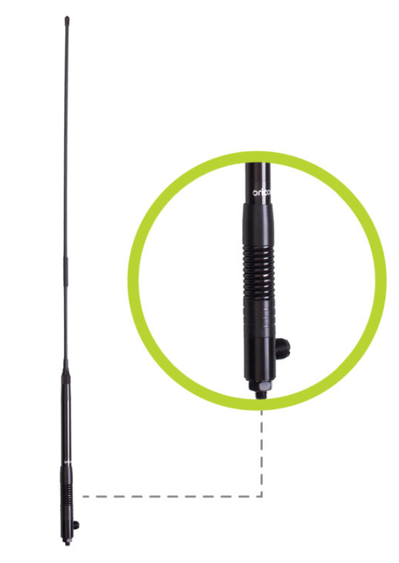 ANU250 UHF CB 6.5 dBi Antenna with Elevated Feed and Flexible Whip