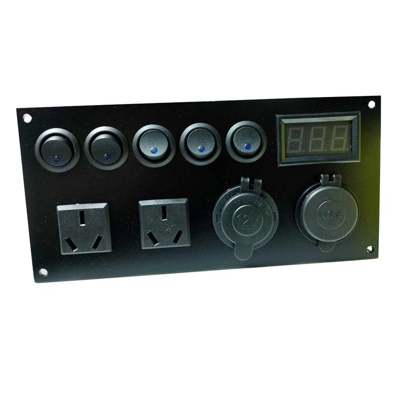 5 Gang Switch Panel | with AC / Usb Outlets