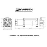 Carbon 12K 12000lb Electric Winch With Black Rope & Hook VER. 2.
