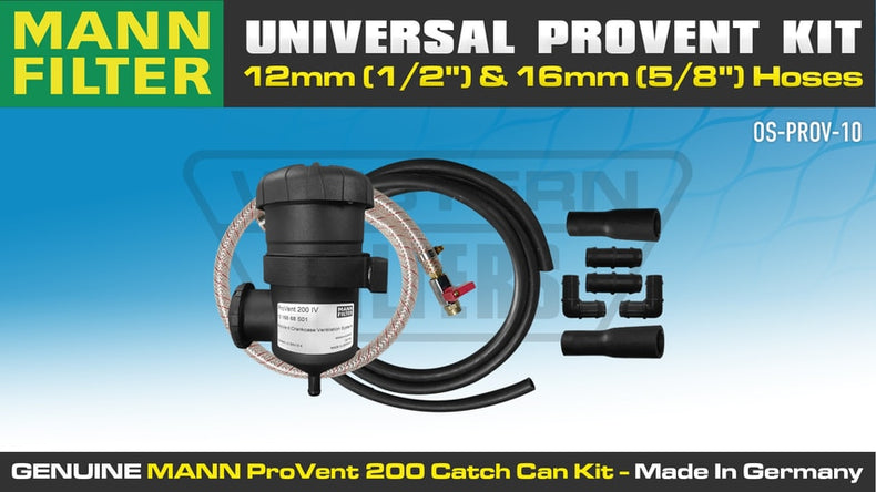 Universal Mann ProVent 12mm-16mm Catch Can Kit for Crank Case 12mm-1/2