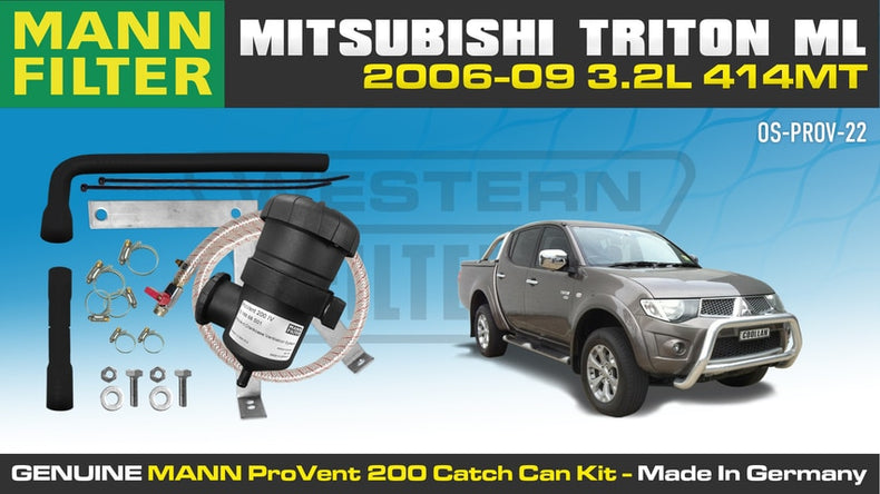 Mitsubishi Triton 2006-10 ML 4M41T 3.2L Common Rail - ProVent Oil Catch Can Kit OS-PROV-22