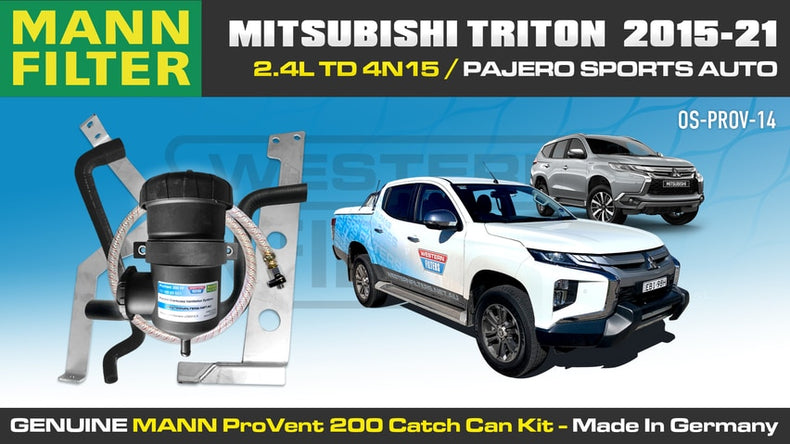 Mitsubishi Triton 2015-21 MQ MR / Pajero Sports 2.4L Turbo Diesel 4N15 - ProVent Catch Can Vehicle Specific Kit OS-PROV-14