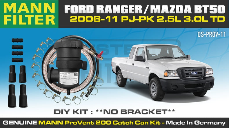 Ford Ranger PJ PK Mazda BT50 2006-2011 2.5L 3.0L ProVent Oil Catch Can DIY Kit OS-PROV-11