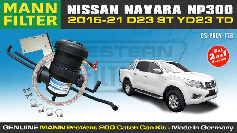 Nissan Navara (apr2015 - 2021) D23 NP300 ST 2.3L - ProVent Oil Catch Can Dual Bracket Kit OS-PROV-17B