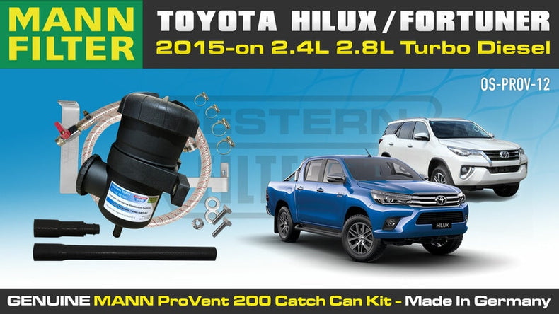 ProVent Oil Catch Can Vehicle Specific Kit OS-PROV-12 Suits Toyota Hilux Fortuner N80 1GD-FTV GUN-126R EGR 2015-on 2.4L 2.8L