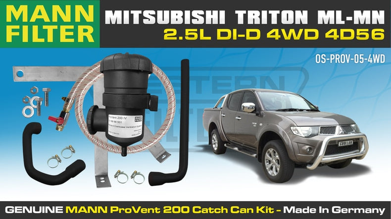 Mitsubishi Triton 2006-15 ML MN 2.5L Challenger 4D56 - ProVent Catch Can Vehicle Specific Kit OS-PROV-05-4WD
