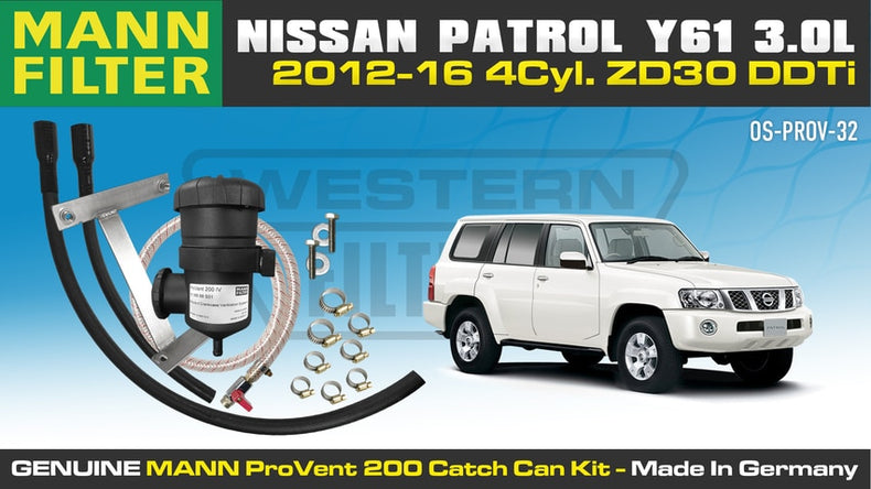 Nissan Patrol 2012-16 3.0L Y61 Diesel - ProVent Catch Can Bracket Kit OS-PROV-32