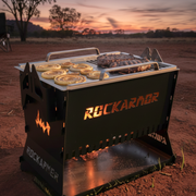 Rockarmor Camp Fire Pit & Grille Plate - 3mm Steel (Black)