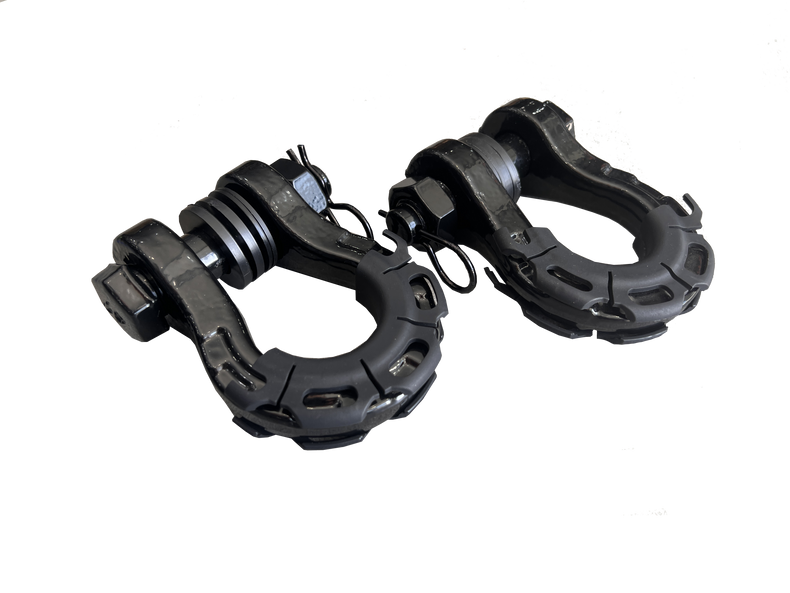 8 Tonne 4X4 Rated Recovery Shackles | Pair (BLACK)