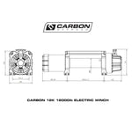 Carbon 12K 12000lb Electric Winch With Black Rope & Hook VER. 2 - Carbon Offroad