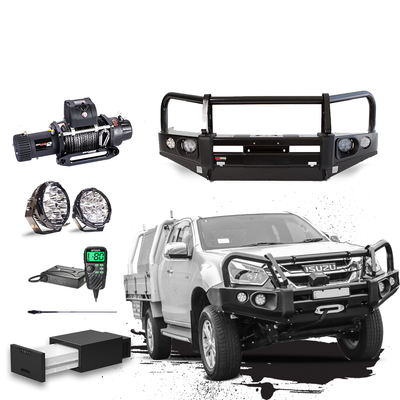Isuzu DMAX Touring Pack Suits: DMAX 01/2017 - 07/2020 - Elite Bullbar, Winch, Lights, uhf + Free Fridge